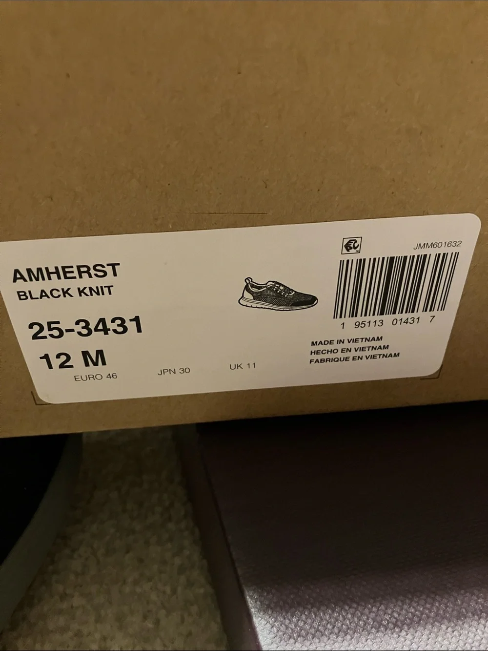 Johnston & Murphy Amherst Black Knit Sneakers with Brown Heel Accent